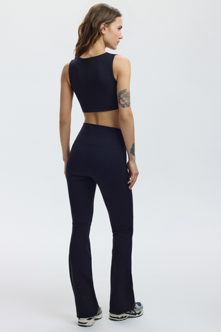 TWIST FLARE PANTS - CHARCOAL