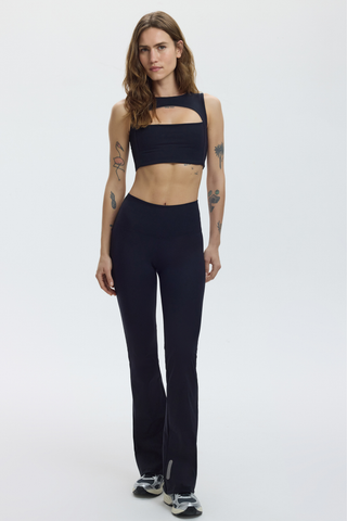 CUT OUT BRA TOP - CHARCOAL (INSIDE PEBBLE)