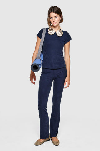 HOLD RIBBED PANTS - DUSTY NAVY