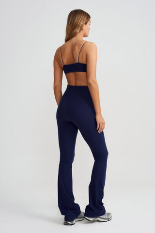 TWIST FLARE PANTS - SWEET NAVY