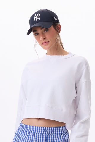 CROPPED SWEATSHIRT - KIRIK BEYAZ