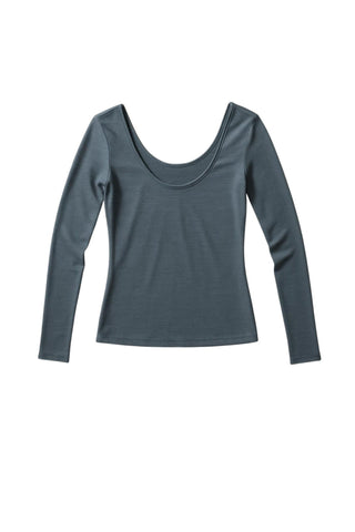 MERINO BALLET TOP - BLUE