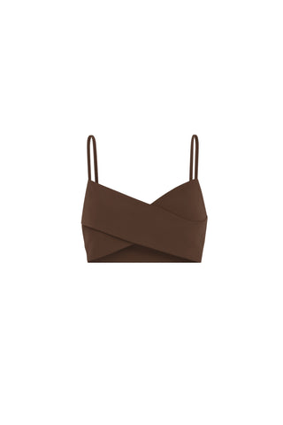 CROSS OVER SHORT BRALETTE - ESPRESSO MARTINI