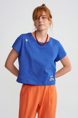 CROPPED TSHIRT - AEGEAN BLUE
