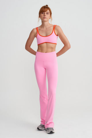 TWIST FLARE PANTS - CANDY PINK