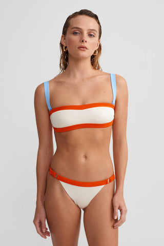 BAGUETTE BIKINI TOP - PEARLED WHITE