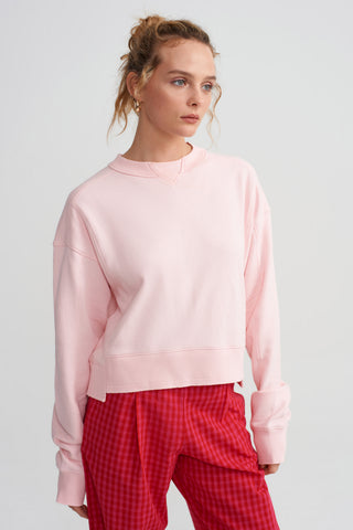CROPPED SWEATSHIRT - PEMBE