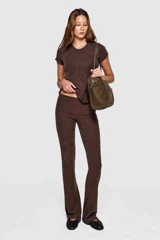 HOLD RIBBED PANTS - TRUFFLE