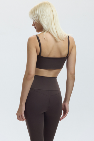 CROSS OVER SHORT BRALETTE - ESPRESSO MARTINI