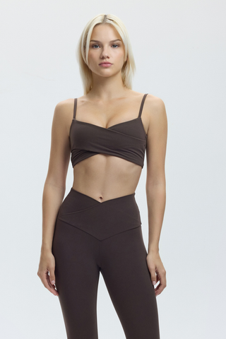 CROSS OVER SHORT BRALETTE - ESPRESSO MARTINI