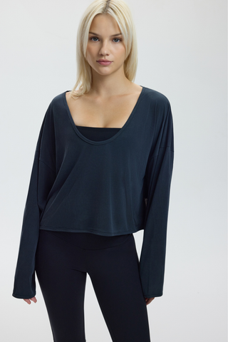 STUDIO LONGSLEEVE TOP - ANTHRACITE