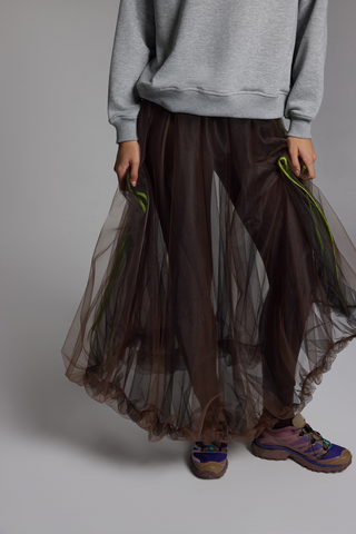 CLOUD TÜL BALON ETEK - ESPRESSO MARTINI