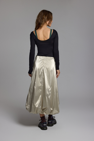 PUFF SKIRT - METALLIC GOLD