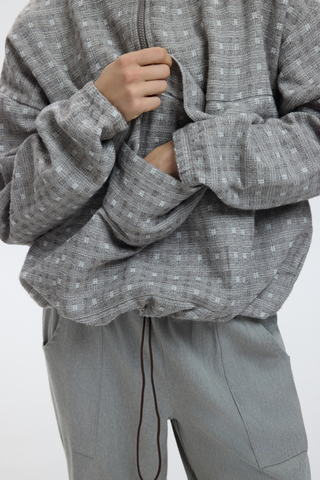 CORA SWEATSHIRT - ASH GRID