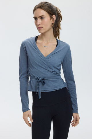 MERINO BALLET WRAP - BLUE
