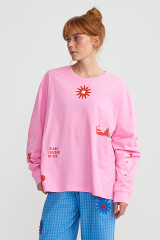 ABUNDANCE SURF TSHIRT - CANDY PINK