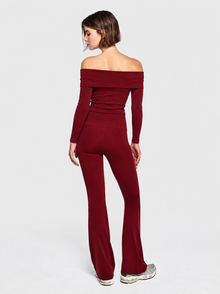 MERINO OFF-SHOULDER - MERLOT