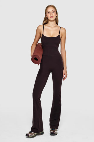 CRISS-CROSS JUMPSUIT - GANACHE