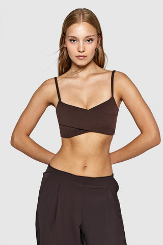 CROSS OVER SHORT BRALETTE - ESPRESSO MARTINI
