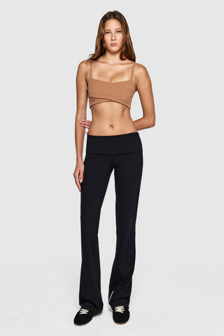 CROSS OVER SHORT BRALETTE - MOCHA