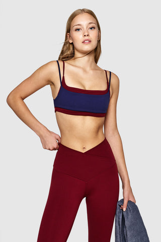 DOUBLE UP BRALETTE - MERLOT & SWEET NAVY