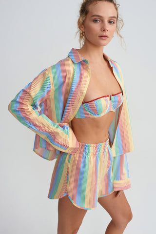 MINI POPLIN OVERSHIRT-RAINBOW