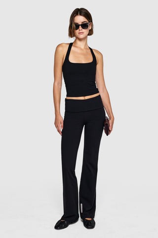 HALTER TRIO LONG BRA - CHARCOAL