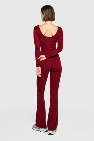 MERINO BALLET TOP - MERLOT