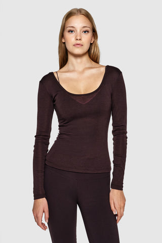 MERINO BALLET TOP - GANACHE