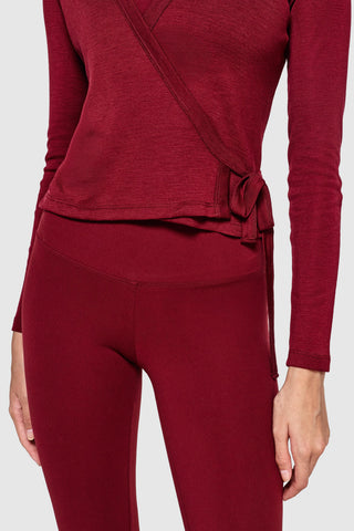 MERINO BALLET WRAP - MERLOT
