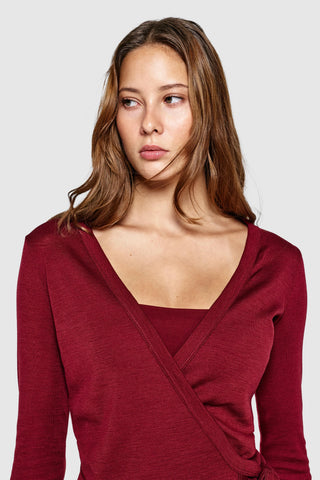MERINO BALLET WRAP - MERLOT