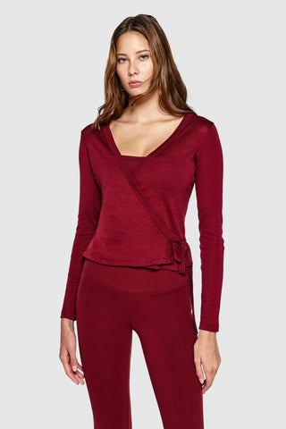 MERINO BALLET WRAP - MERLOT