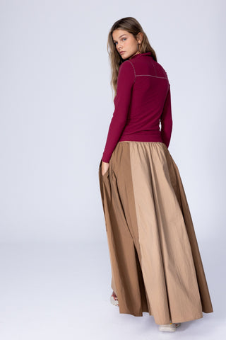 PARACHUTE SKIRT - LATTE BROWN