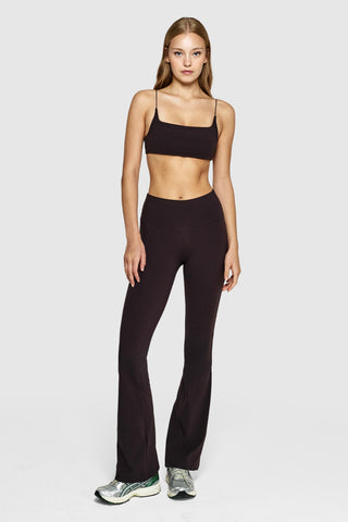 TWIST FLARE PANTS - GANACHE