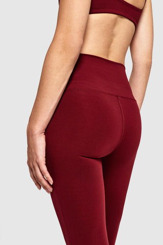 TWIST FLARE PANTS - MERLOT