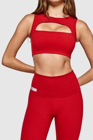 CUT OUT BRA TOP - FIRE RED - LTD EDITION