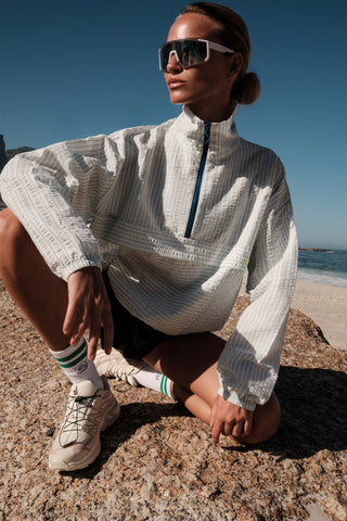 KRINKLE SWEATSHIRT - Seersucker - BEYAZ ÇİZGİLİ